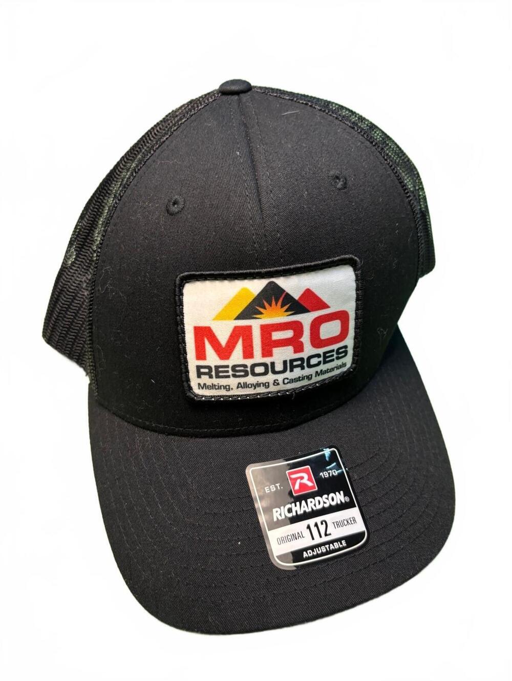 Richardson Original 112 Trucker Cap MRO Resources Black Mesh